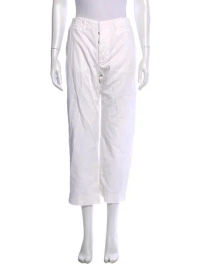Pre-owned Frame Straight Leg Pants In White