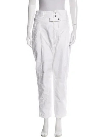 Pre-owned Frame Straight Leg Pants In White
