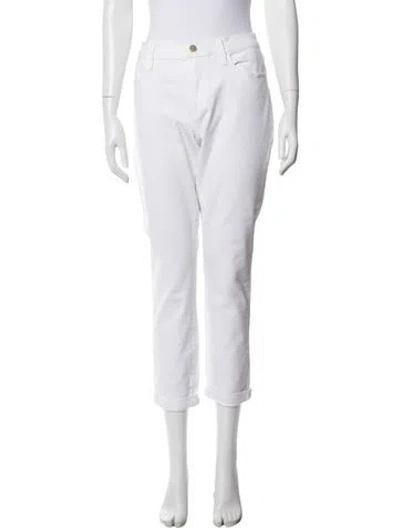 Pre-owned Frame Straight Leg Pants In White