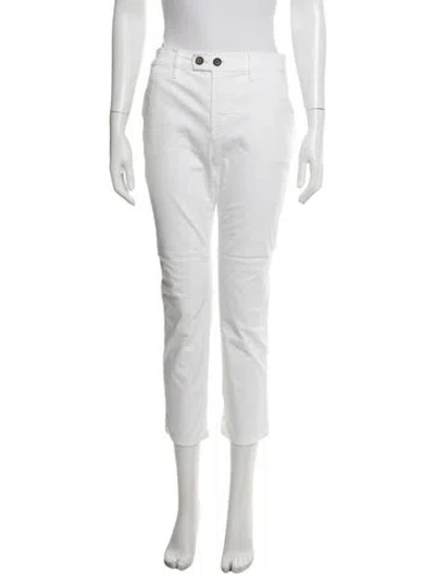 Pre-owned Frame Straight Leg Pants In White