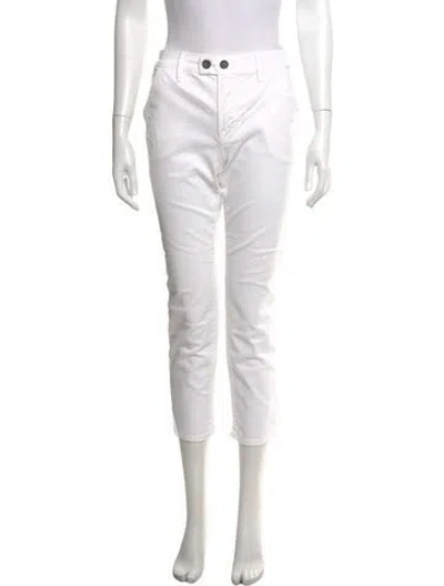 Pre-owned Frame Straight Leg Pants In White