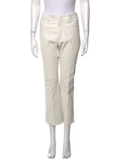 Pre-owned Frame Straight Leg Pants In White