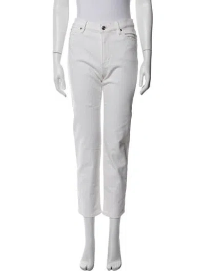 Pre-owned Frame Straight Leg Pants In White