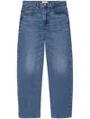Frame Low Slung Barrel Jeans In Blue
