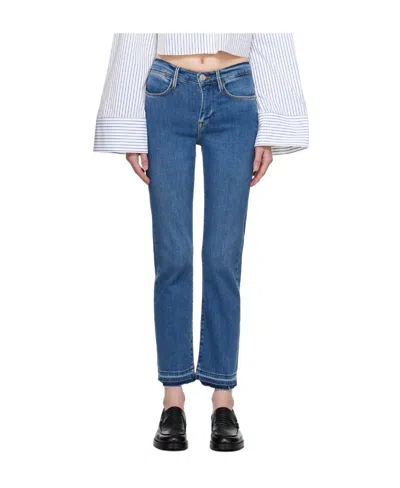 Frame Straight Stretch Jeans In Blue