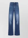 Frame Straight Trousers With Front And Back Pockets In Blue