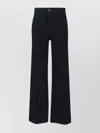 Frame Straight Trousers With Pockets And Belt Loops In Black