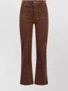 Frame Straight Trousers With Pockets And Belt Loops In Brown