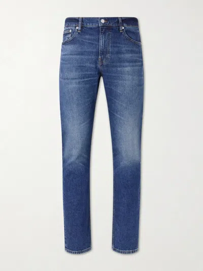 Frame Logo Patch Straight-leg Jeans In Blue