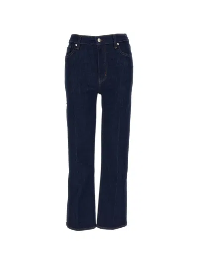 Frame Le Sleek High Waist Ankle Straight Leg Jeans In Blue