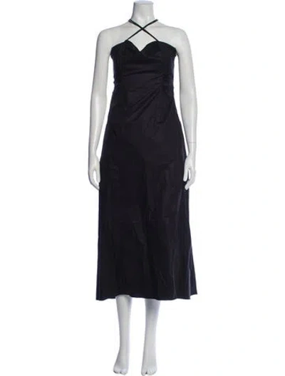 Pre-owned Frame Strapless Long Dress In Blue