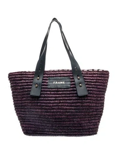 Pre-owned Frame Straw Tote In Purple
