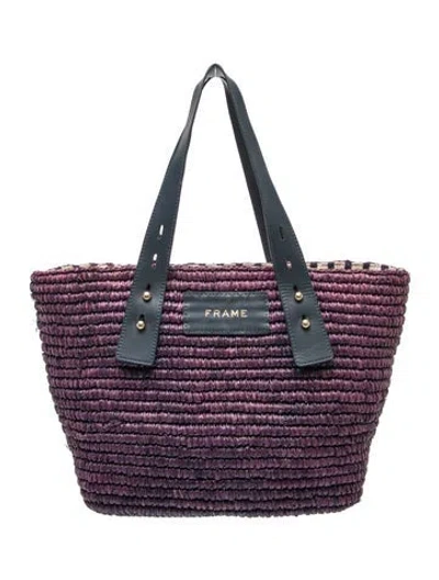 Pre-owned Frame Straw Tote In Purple