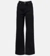 Frame Streamline High-rise Straight Jeans In Black