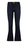 Frame Cropped Stretch Cotton Jeans In Blue