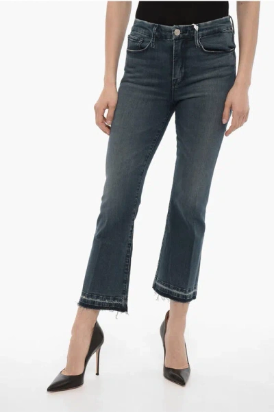 Frame Stretch Denim Bootcut Cropped Jeans 22cm In Blue