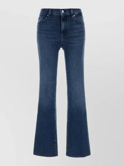 Frame Stretch Denim Icon Flared Five Pocket Jeans In Blue