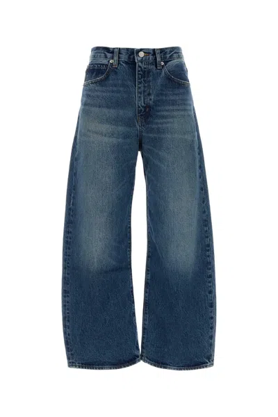Frame Stretch Denim The Bow Crop Jeans In Blue