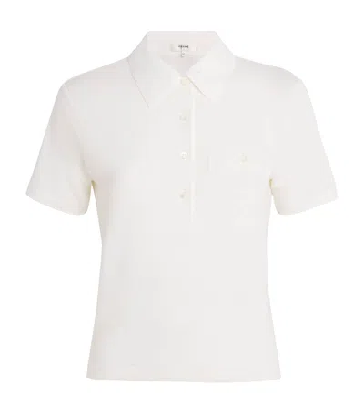Frame Stretch-linen The Caddy Polo Shirt In White