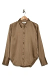 Frame Stretch Silk Button-up Shirt In Earth