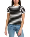 Frame Stripe Pima Cotton Baby Tee In Black