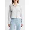 Frame The Oversize Cotton Button-up Shirt In Light Chambray Multi