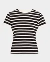 Frame Stripe Pima Cotton Baby Tee In Black Multi
