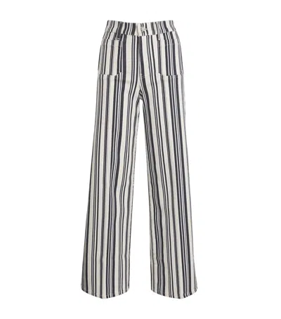 Frame Le Slim Palazzo Patch Pocket High Waist Wide Leg Jeans In Blue