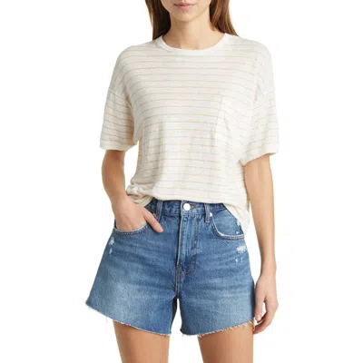 FRAME FRAME STRIPE ORGANIC LINEN POCKET T-SHIRT