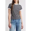 Frame Stripe Pima Cotton Baby Tee In Black Multi