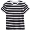 Frame Stripe Pima Cotton Baby Tee In Black Multi