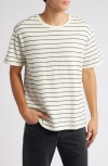 Frame Relaxed Stripe T-shirt In Natural/black
