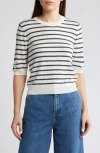 Frame Gathered Sleeve Sweater In White