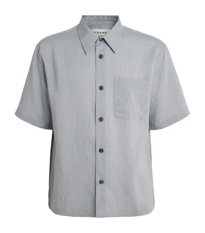 Frame Stripe Short-sleeve Shirt In Gray