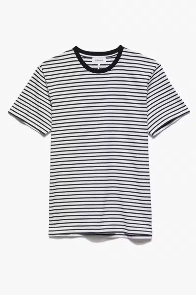 Frame Stripe Tee In Off White/noir In Black