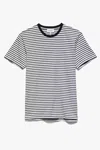 FRAME FRAME STRIPE TEE IN OFF WHITE/NOIR