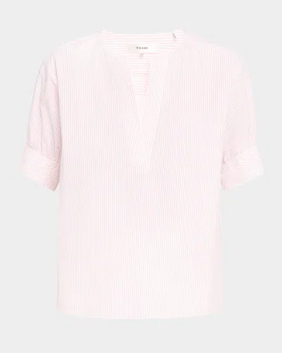 FRAME STRIPE V-NECK POP OVER TOP