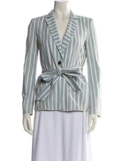 Pre-owned Frame Striped Blazer In Blue