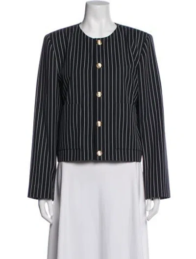 Pre-owned Frame Striped Blazer In Blue