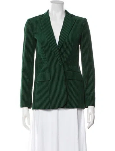 Pre-owned Frame Striped Blazer In Green