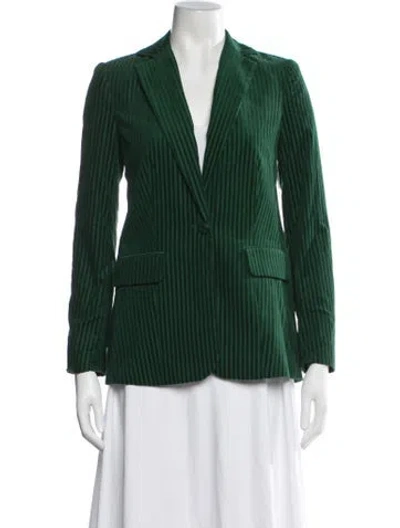 Pre-owned Frame Striped Blazer In Green