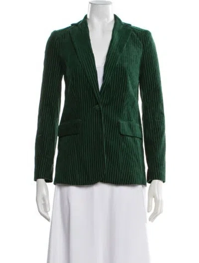 Pre-owned Frame Striped Blazer In Green