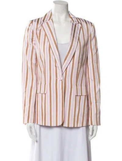 Pre-owned Frame Striped Blazer In Pink