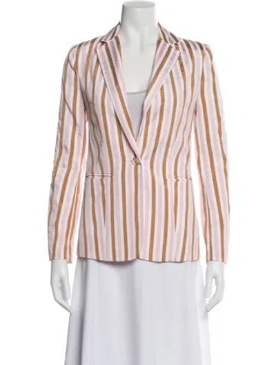 Pre-owned Frame Striped Blazer In Pink
