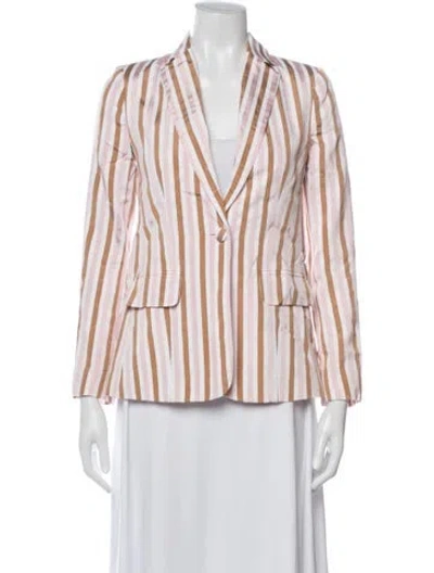 Pre-owned Frame Striped Blazer In Pink