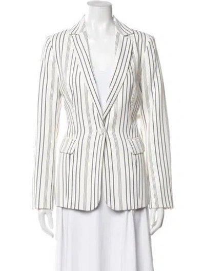 Pre-owned Frame Striped Blazer W/ Tags In White