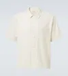 Frame Jacquard Short Sleeve Button Front Shirt In Neutral
