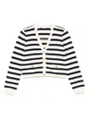 Frame Womens Harbor Stripe-print Knitted Cotton-blend Cardigan Navy Multi