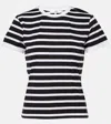 Frame Striped Cotton Jersey T-shirt In Multicoloured