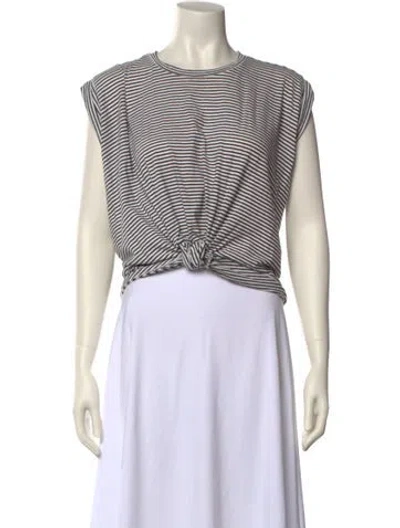 Pre-owned Frame Striped Crew Neck Crop Top In Multi